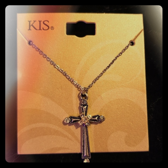 Cross Pendant on 16" Extender Chain - Picture 1 of 2